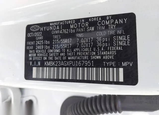 KM8K23AGXPU167951 2023 2023 Hyundai Kona- Electric SE 9