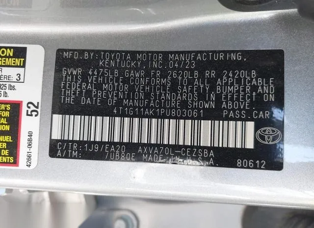 4T1G11AK1PU803061 2023 2023 Toyota Camry- SE 9