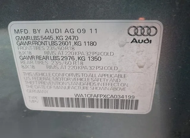 WA1CFAFPXCA034199 2012 2012 Audi Q5- 2-0T Premium 9