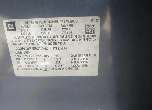 2GNFLDE37D6246642 2013 2013 Chevrolet Equinox- 1LT 9