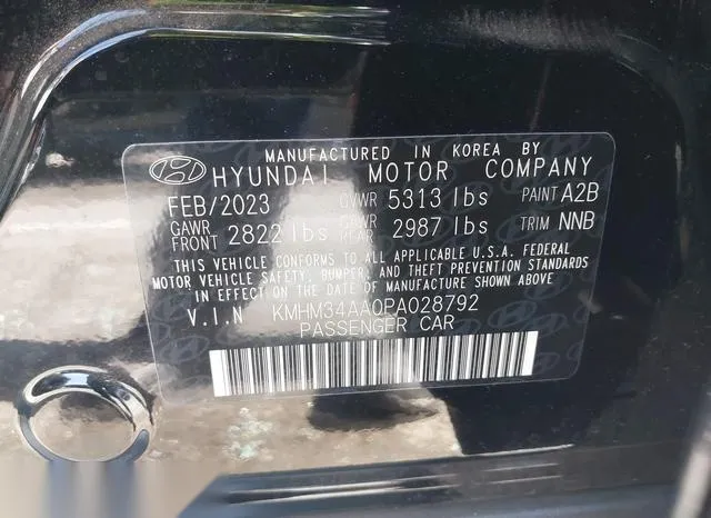 KMHM34AA0PA028792 2023 2023 Hyundai Ioniq 6- Sel 9