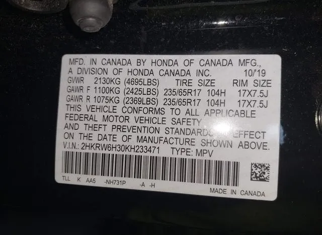 2HKRW6H30KH233471 2019 2019 Honda CR-V- LX 9