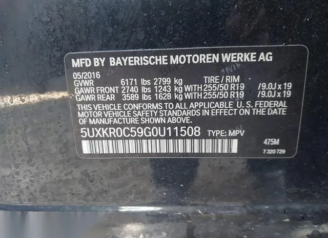 5UXKR0C59G0U11508 2016 2016 BMW X5- Xdrive35I 9