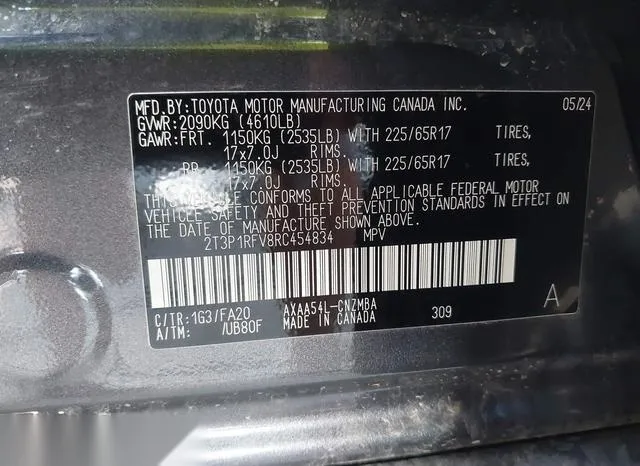 2T3P1RFV8RC454834 2024 2024 Toyota RAV4- Xle 9