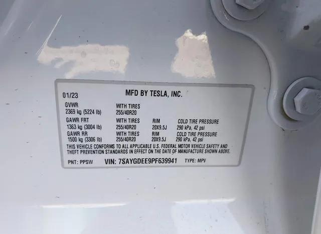 7SAYGDEE9PF639941 2023 2023 Tesla Model Y- Awd/Long Range D 9