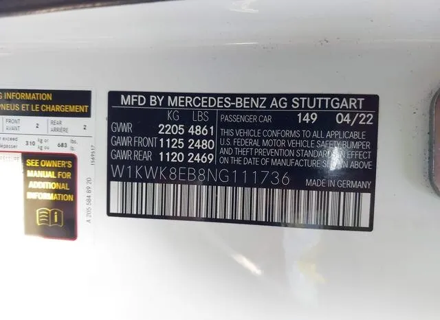 W1KWK8EB8NG111736 2022 2022 Mercedes-Benz C 300- 4Matic Cabr 9