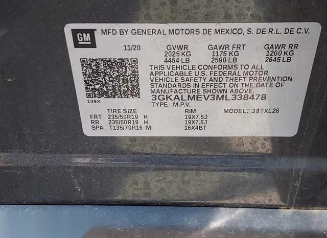 3GKALMEV3ML338478 2021 2021 GMC Terrain- Fwd Sle 9