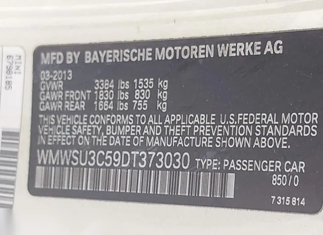 WMWSU3C59DT373030 2013 2013 Mini Hardtop- Cooper 9