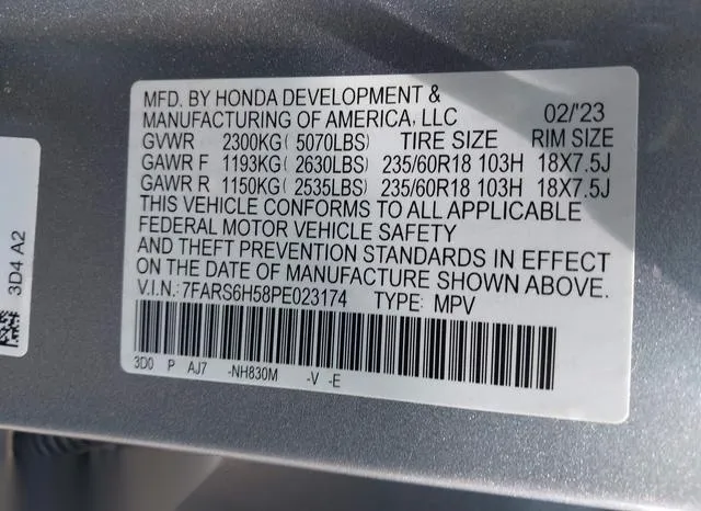 7FARS6H58PE023174 2023 2023 Honda CR-V- Hybrid Sport 9