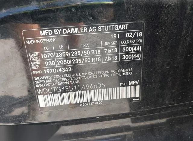 WDCTG4EB1JJ496605 2018 2018 Mercedes-Benz GLA 250 9