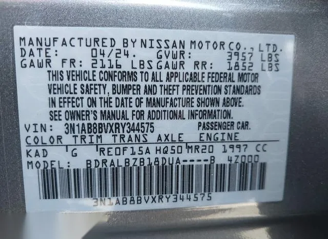 3N1AB8BVXRY344575 2024 2024 Nissan Sentra- S Xtronic Cvt 9