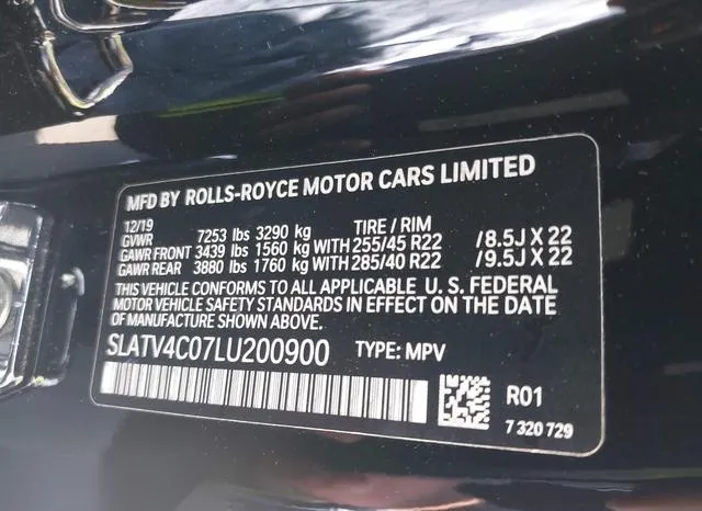 SLATV4C07LU200900 2020 2020 Rolls-Royce Cullinan 9