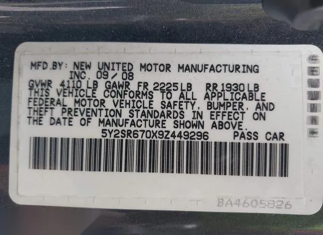 5Y2SR670X9Z449296 2009 2009 Pontiac Vibe- GT 9