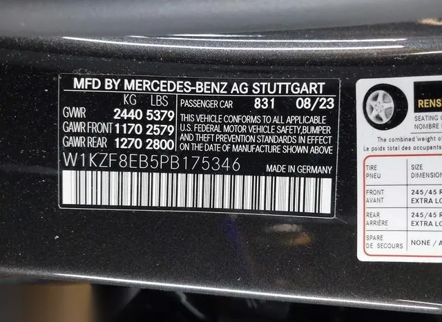 W1KZF8EB5PB175346 2023 2023 Mercedes-Benz E 350- 4Matic 9