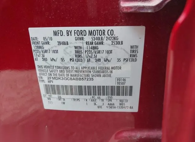 2FMDK3GC8ABB57235 2010 2010 Ford Edge- SE 9