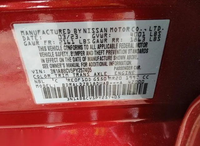 3N1AB8CV5PY257405 2023 2023 Nissan Sentra- Sv Xtronic Cvt 9