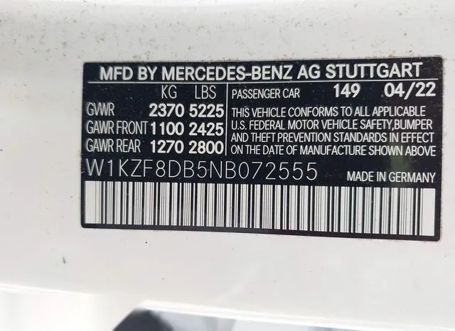 W1KZF8DB5NB072555 2022 2022 Mercedes-Benz E 350 9