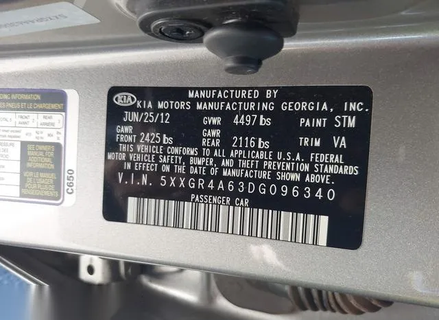 5XXGR4A63DG096340 2013 2013 KIA Optima- SX 9