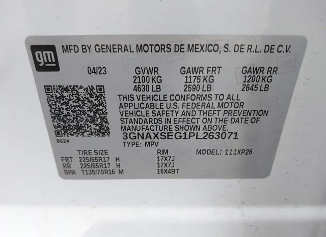 3GNAXSEG1PL263071 2023 2023 Chevrolet Equinox- Awd Ls 9