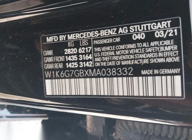 W1K6G7GBXMA038332 2021 2021 Mercedes-Benz S 580- 4Matic 9