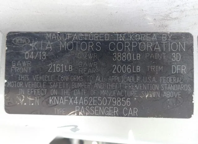 KNAFX4A62E5079856 2014 2014 KIA Forte- LX 9