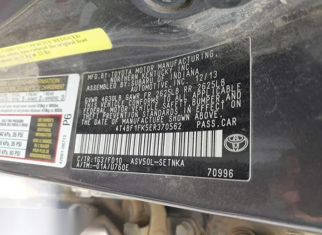 4T4BF1FK5ER370562 2014 2014 Toyota Camry- LE 9