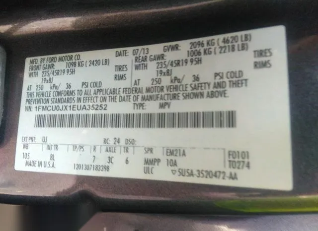 1FMCU0JX1EUA35252 2014 2014 Ford Escape- Titanium 9