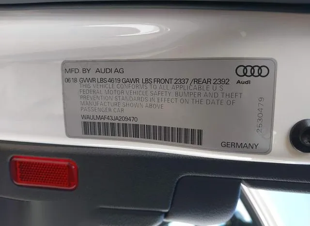 WAULMAF43JA209470 2018 2018 Audi A4 9