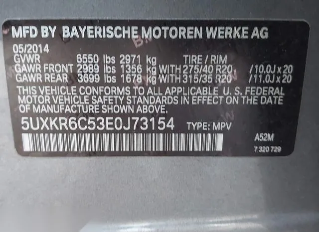 5UXKR6C53E0J73154 2014 2014 BMW X5- Xdrive50I 9