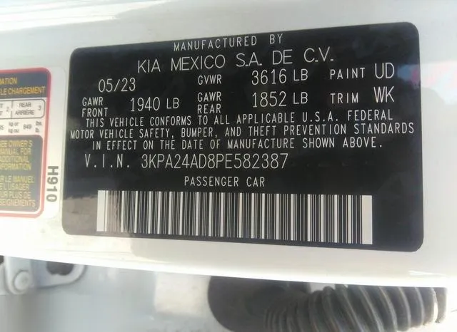 3KPA24AD8PE582387 2023 2023 KIA Rio- S 9