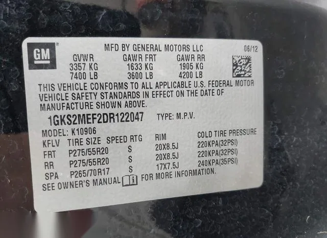 1GKS2MEF2DR122047 2013 2013 GMC Yukon Xl 1500- Denali 9