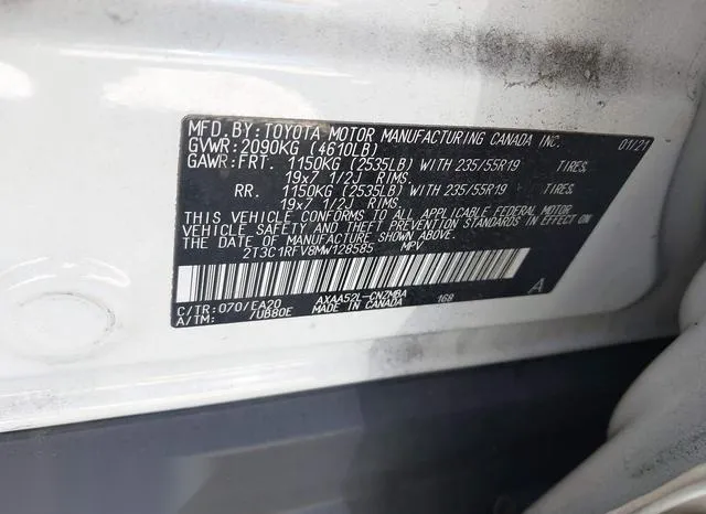 2T3C1RFV8MW128585 2021 2021 Toyota RAV4- Xle Premium 9