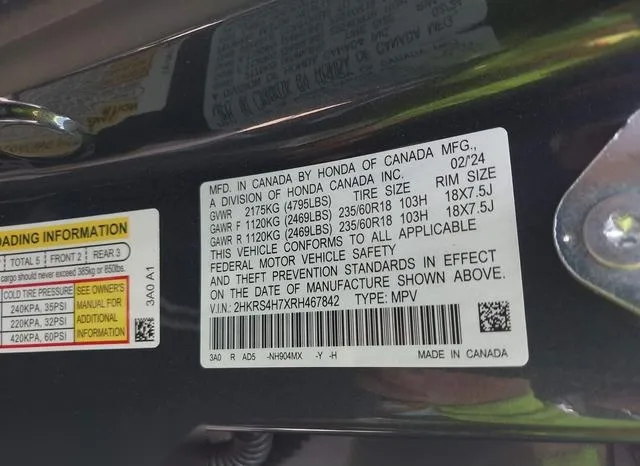 2HKRS4H7XRH467842 2024 2024 Honda CR-V- Ex-L Awd 9