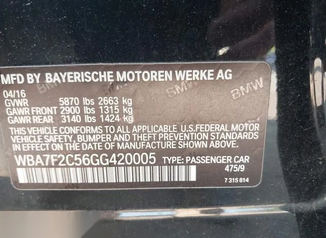 WBA7F2C56GG420005 2016 2016 BMW 7 Series- 750I Xdrive 9