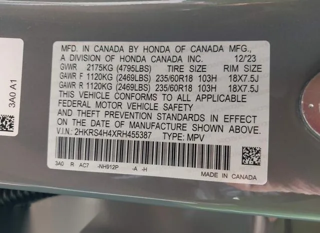 2HKRS4H4XRH455387 2024 2024 Honda CR-V- Ex Awd 9