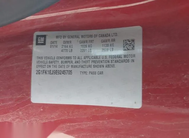 2G1FK1EJ9E9245705 2014 2014 Chevrolet Camaro- 2SS 9