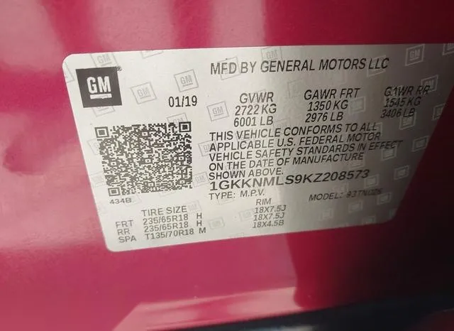 1GKKNMLS9KZ208573 2019 2019 GMC Acadia- Slt-1 9