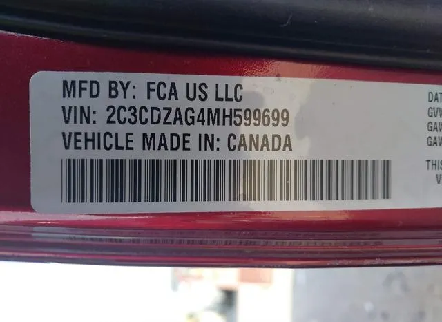 2C3CDZAG4MH599699 2021 2021 Dodge Challenger- Sxt 9