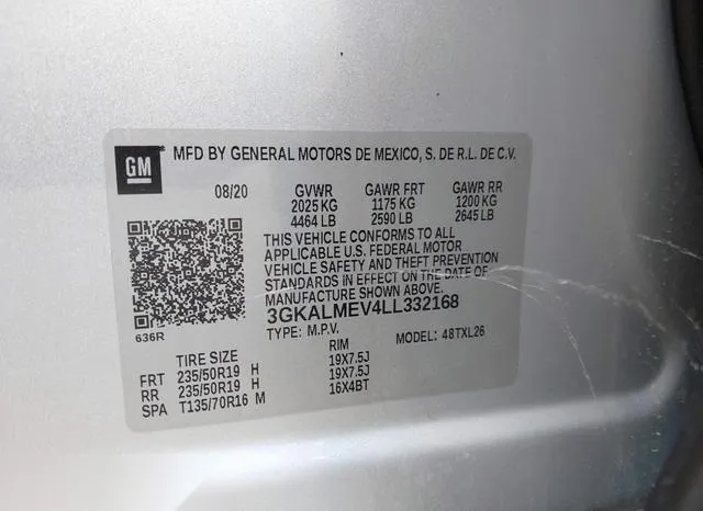 3GKALMEV4LL332168 2020 2020 GMC Terrain- Fwd Sle 9