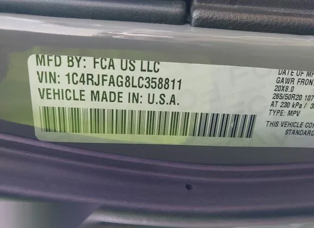 1C4RJFAG8LC358811 2020 2020 Jeep Grand Cherokee- Altitude 4X4 9