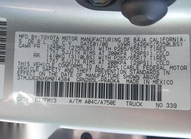 3TMJU62NX6M014384 2006 2006 Toyota Tacoma- Prerunner V6 9