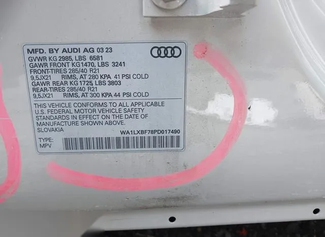 WA1LXBF78PD017490 2023 2023 Audi Q7- Premium Plus 55 Tfsi Qu 9