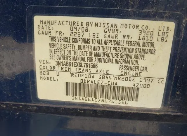 3N1AB61EX8L761566 2008 2008 Nissan Sentra- 2-0S 9