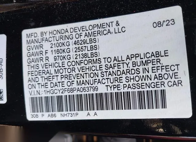 1HGCY2F68PA063799 2023 2023 Honda Accord- Hybrid Ex-L 9