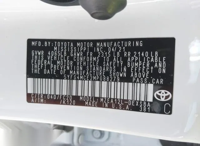 5YFS4MCE2MP088279 2021 2021 Toyota Corolla- Se Nightshade Ed 9