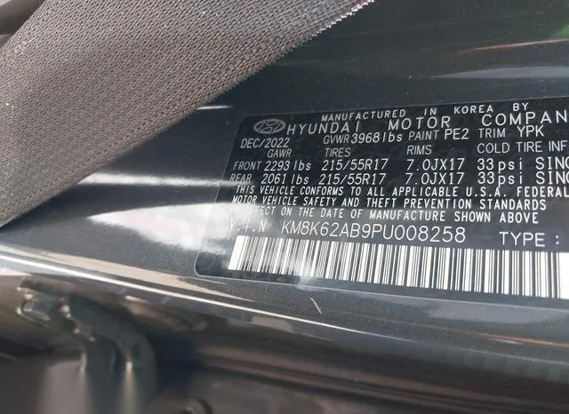 KM8K62AB9PU008258 2023 2023 Hyundai Kona- Sel 9