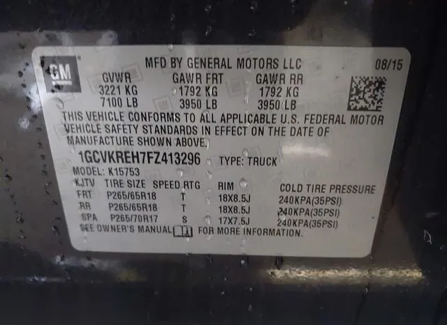 1GCVKREH7FZ413296 2015 2015 Chevrolet Silverado 1500- 1LT 9