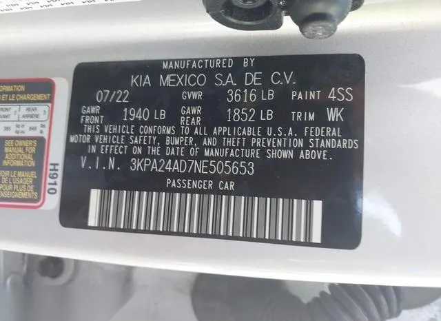 3KPA24AD7NE505653 2022 2022 KIA Rio- S 9