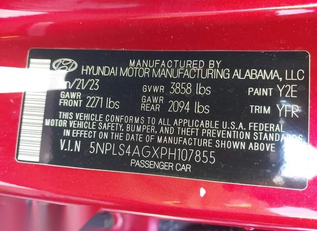 5NPLS4AGXPH107855 2023 2023 Hyundai Elantra- Sel 9