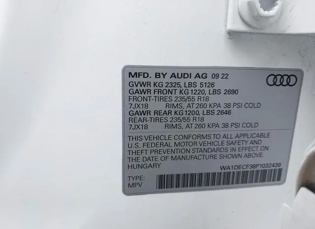 WA1DECF38P1032439 2023 2023 Audi Q3- Premium 45 Tfsi S Line  9